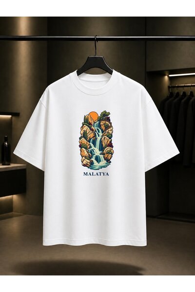 fame-stoned Malatya Günpınar Waterfall Printed Unisex 100% Cotton T-Shirt