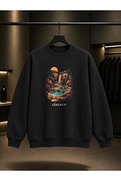 fame-stoned Giresun Blue Lake Kuzalan Printed Unisex 100% Cotton Sweatshirt