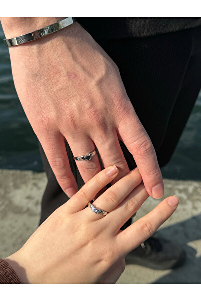 Harlofia Jewelry Adjustable angel couple rings