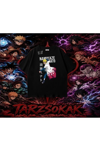 Tarzsokak Minato Namikaze Naruto Anime Character Oversize Unisex T-Shirt White