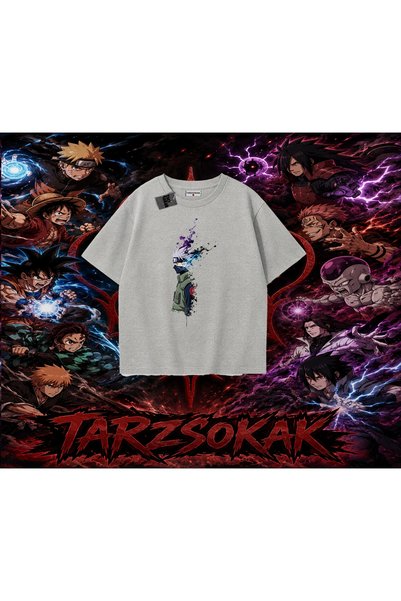 Tarzsokak Kakashi Hatake Naruto Anime Character Oversize Unisex T-Shirt White