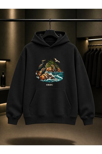 fame-stoned Army Hoynat Island Printed Unisex 100% Cotton Hooded Sweatshirt