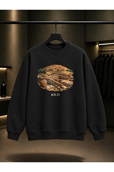 fame-stoned Kilis Oylum Hill Printed Unisex 100% Cotton Sweatshirt