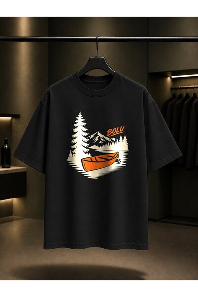 fame-stoned Bolu Abant Lake Printed Unisex 100% Cotton T-Shirt
