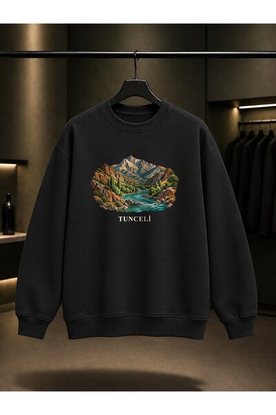 fame-stoned Tunceli Munzur Vadisi Printed Unisex 100% Cotton Sweatshirt
