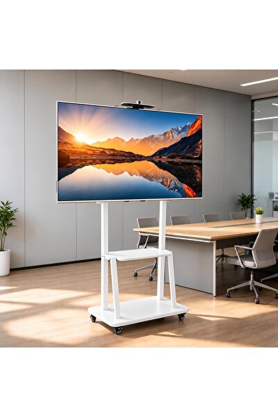Chulovs New Tall Floor TV Stand with Adjustable Height, Lockable Wheels, and ...