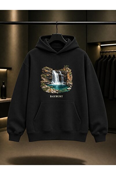 fame-stoned Bayburt Sırakayalar Printed Unisex 100% Cotton Hooded Sweatshirt