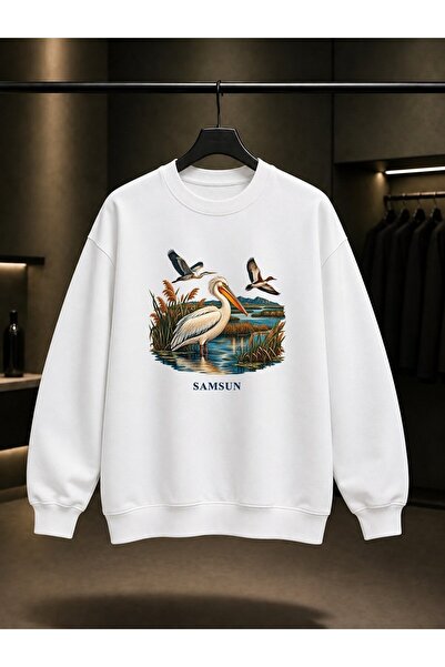 fame-stoned Samsun Kızılırmak Delta Printed Unisex 100% Cotton Sweatshirt