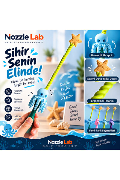 NozzleLab 3D Hareketli Ahtapot Sihirli Asa – Dönen Deniz Yıldızlı Eğlenceli S...