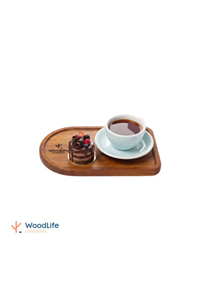 WOODLIFE صينية تقديم خشبية مقوسة 30x19 سم