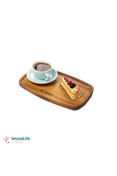 WOODLIFE صينية خشبية شبه بيضاوية 30×19 سم