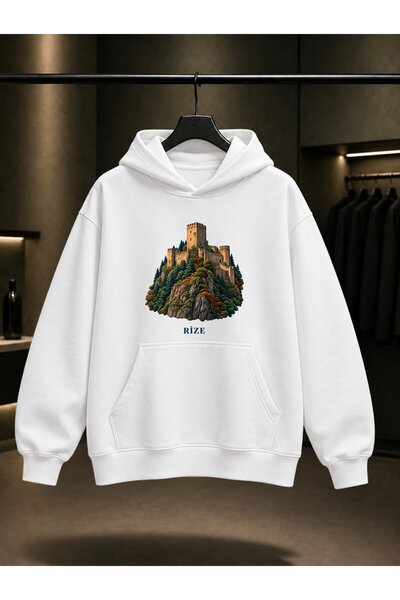 fame-stoned Rize Zil Kale Printed Unisex 100% Cotton Hooded Sweatshirt
