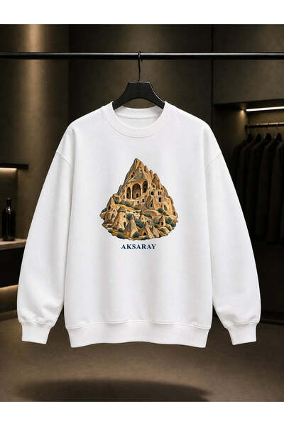 fame-stoned Aksaray Selime Cathedral Printed Unisex 100% Cotton Sweatshirt