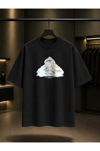 fame-stoned Pain Mountain Landscape Printed Unisex 100% Cotton T-Shirt