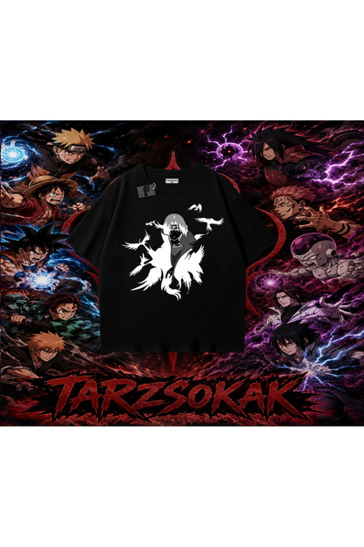 Tarzsokak تي شيرت Itachi Uchiha Naruto Anime Character كبير الحجم للجنسين بال...