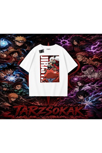 Tarzsokak تي شيرت Jiraiya Naruto Anime Character كبير الحجم للجنسين باللون ال...
