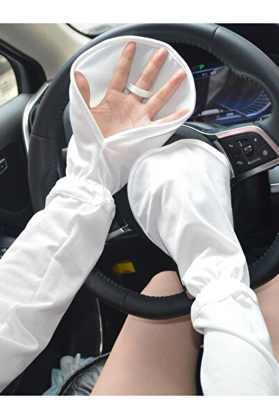 Take Two By Styli White Sun Protection Arm Sleeves