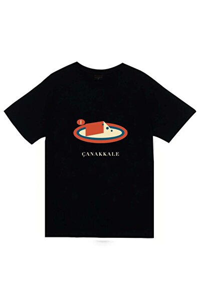 fame-stoned Çanakkale Ezine Cheese Printed Unisex 100% Cotton T-Shirt
