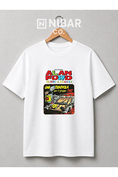 NUBAR CO. Tricou Alan Ford Vintage Comic unisex din bumbac premium cu design ...