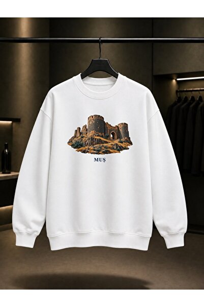 fame-stoned Mus Malazgirt Castle Printed Unisex 100% Cotton Sweatshirt