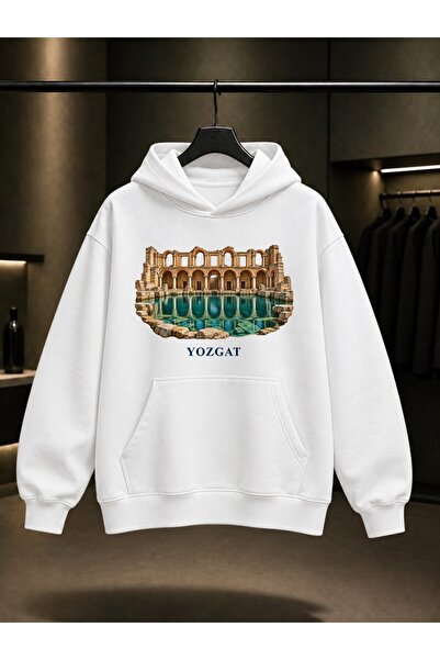 fame-stoned Yozgat Sarıkaya Roman Bath Printed Unisex 100% Cotton Hooded Swea...