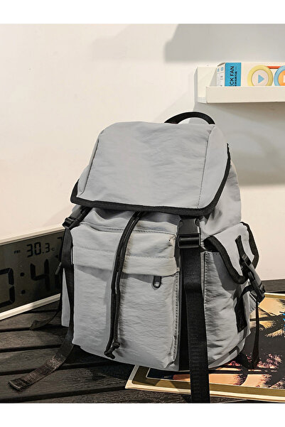 Take Two By Styli Grey Plain Backpack