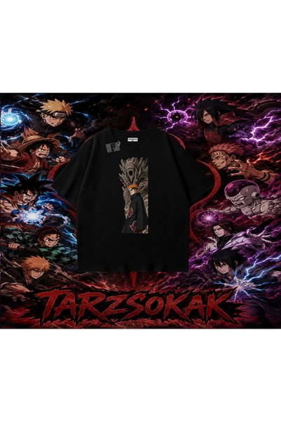 Tarzsokak تي شيرت Pain nagato Naruto Anime Character كبير الحجم للجنسين باللو...