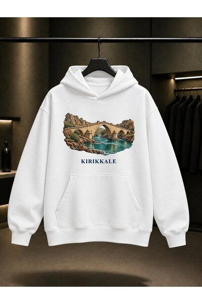 fame-stoned Kırıkkale Çeşnigir Köprüsü Printed Unisex 100% Cotton Hooded Swea...
