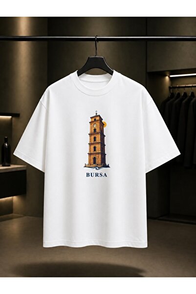 fame-stoned Bursa Tophane Clock Tower Printed Unisex 100% Cotton T-Shirt