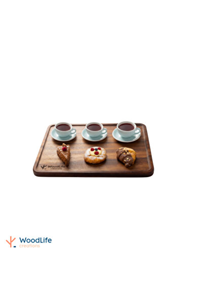 WOODLIFE صينية خشبية مستطيلة 44 × 30 سم