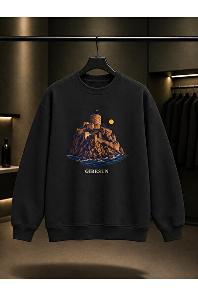 fame-stoned Giresun Tirebolu Castle Printed Unisex 100% Cotton Sweatshirt
