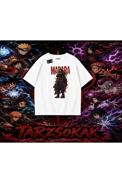 Tarzsokak تي شيرت Madara Uchiha Naruto Anime Character كبير الحجم للجنسين بال...