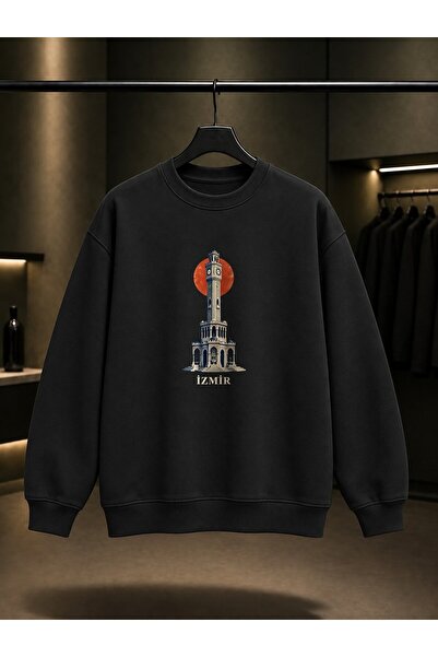 fame-stoned Izmir Clock Tower Printed Unisex 100% Cotton Sweatshirt