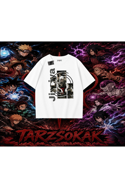 Tarzsokak تي شيرت Jiraiya Naruto Anime Character كبير الحجم للجنسين باللون ال...