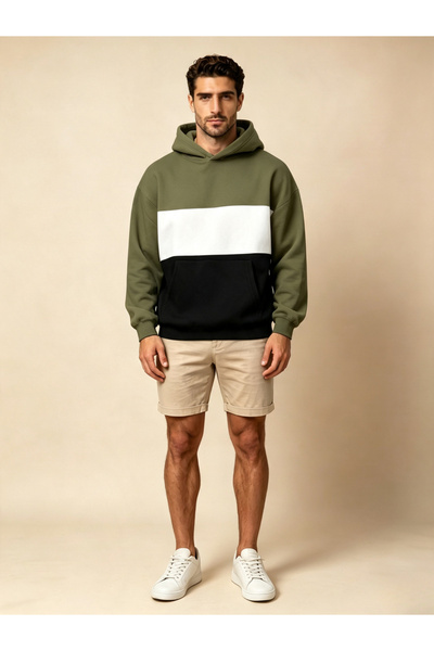 Take Two By Styli Color Block Pullover Hoodie