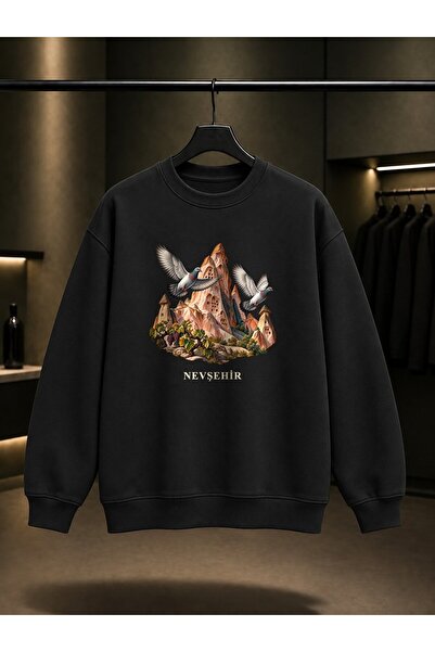 fame-stoned Nevşehir Pigeon Valley Printed Unisex 100% Cotton Sweatshirt