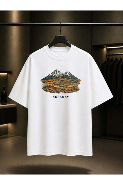 fame-stoned Aksaray Hasandağı Printed Unisex 100% Cotton T-Shirt