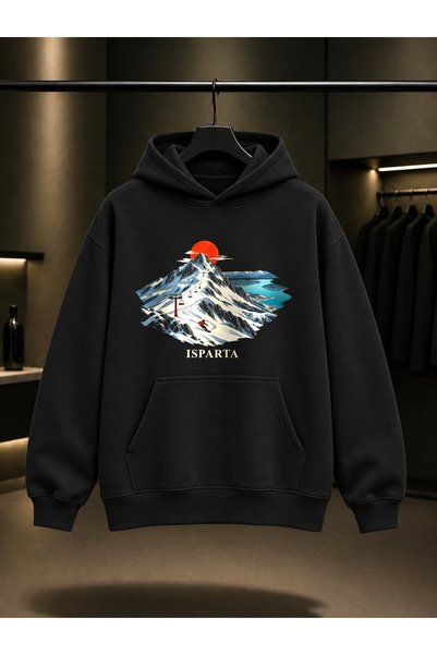 fame-stoned Φούτερ με κουκούλα Isparta Davraz Mountain Landscape, Unisex, 100...