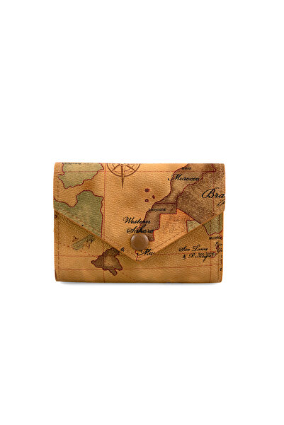 Alviero Martini 1A Classe New Vintage World Map Envelope Card Holder Coin Purse