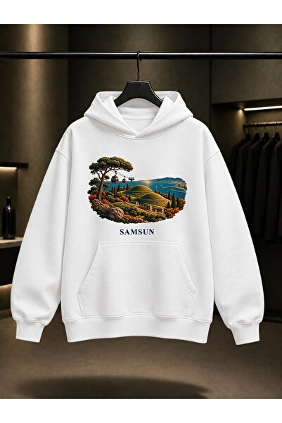 fame-stoned Samsun Amisos Tepesi Printed Unisex 100% Cotton Hooded Sweatshirt