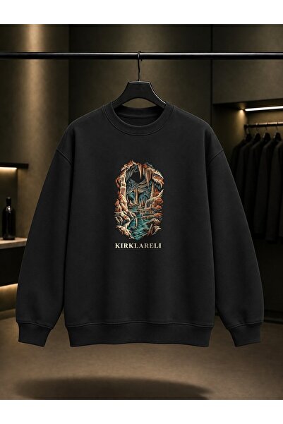 fame-stoned Kırklareli Dupnisa Cave Printed Unisex 100% Cotton Sweatshirt