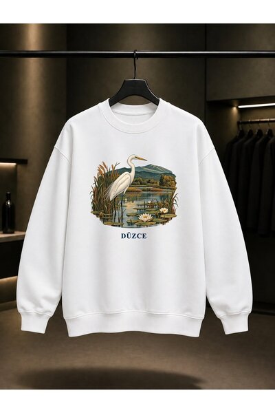 fame-stoned Düzce Efteni Lake Printed Unisex 100% Cotton Sweatshirt
