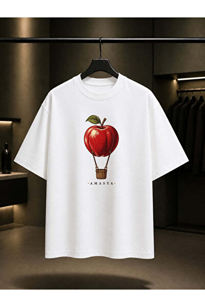 fame-stoned Amasya Apple Printed Unisex 100% Cotton T-Shirt