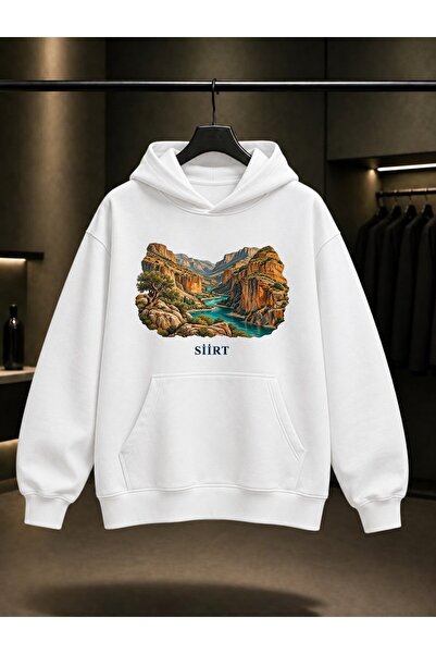 fame-stoned Siirt Botan Valley Printed Unisex 100% Cotton Hooded Sweatshirt