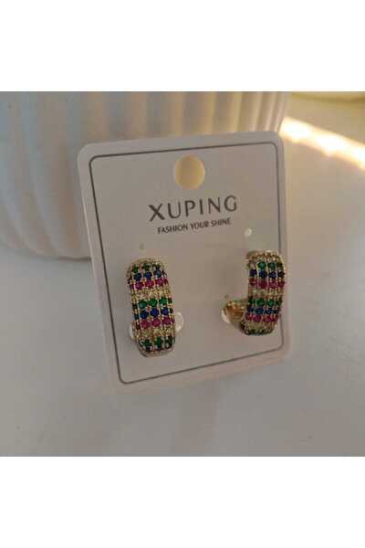 XUPING JEWELRY Xuping Colorful Zircon Stone Hoop Earrings