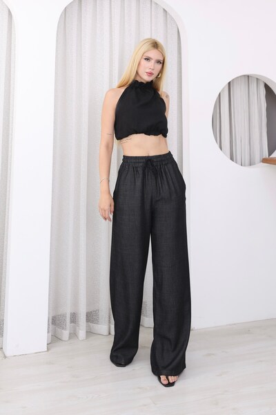 sahraozluk Britney Elastic Waist Trousers Anthracite