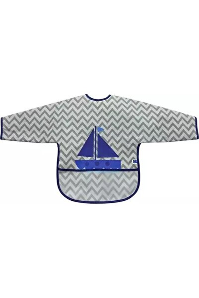 Kikka Boo Σαλιάρα με μανίκια και τσέπη Γκρι Boat 31303030022