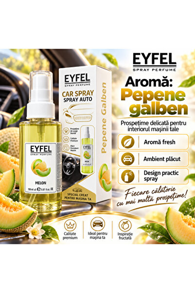 Eyfel Odorizant de cameră/mașină Eyfel, spray de parfum, Pepene galben, 150 ml