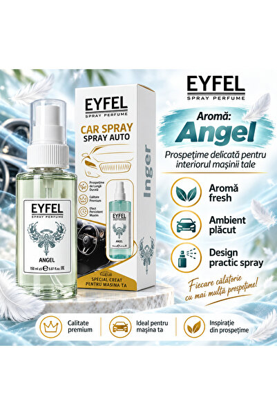 Eyfel Odorizant auto/aer condiționat Eyfel, spray de parfum, Angel, 150 ml