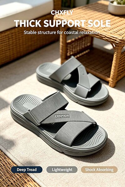 AuraHub Trading Modern Streetwear Sandals - Bold Silhouette & Soft Touch Mate...